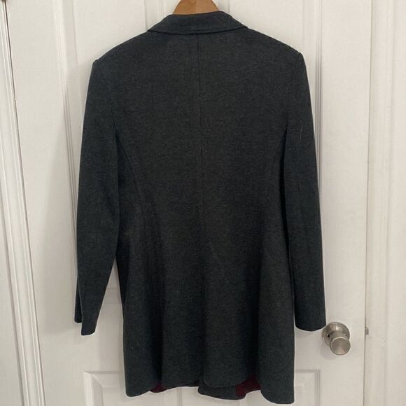 Vintage Annex Dark Grey Longline Blazer Jacket Womens Size 12 - Picture 4 of 8